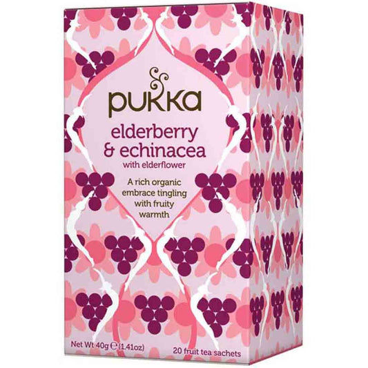 Pukka Organic Elderberry & Echinacea Tea, 20 Tea Sachets