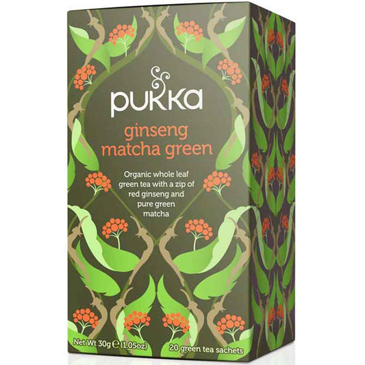 Pukka Herbs Ginseng Matcha Green Tea, 20 Tea Sachets