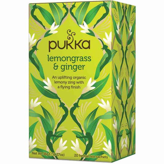 Pukka Organic Lemongrass & Ginger Tea, 20 Tea Sachets