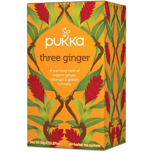 Pukka Organic Three Ginger Tea, 20 Tea Sachets