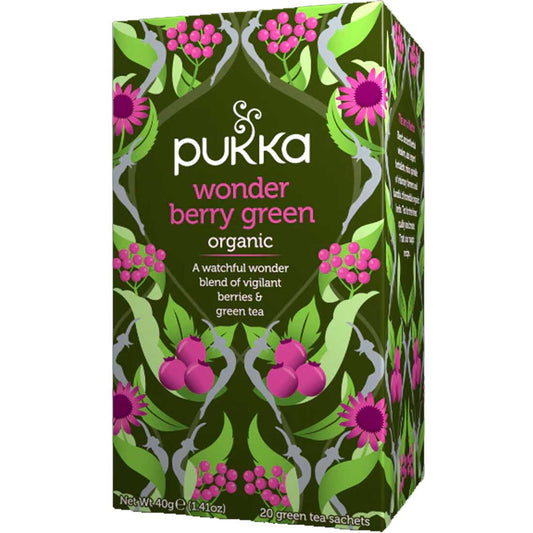 Pukka Organic Wonder Berry Green Tea, 20 Tea Sachets
