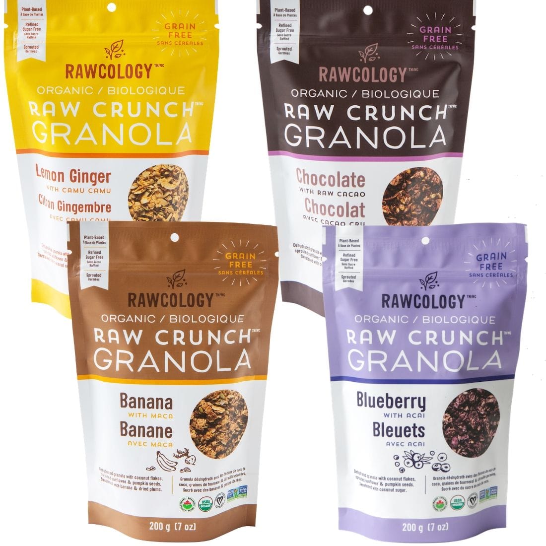 Rawcology Raw Crunch Organic Granola (4 Flavours-Grain Free), 200g (NEW!)
