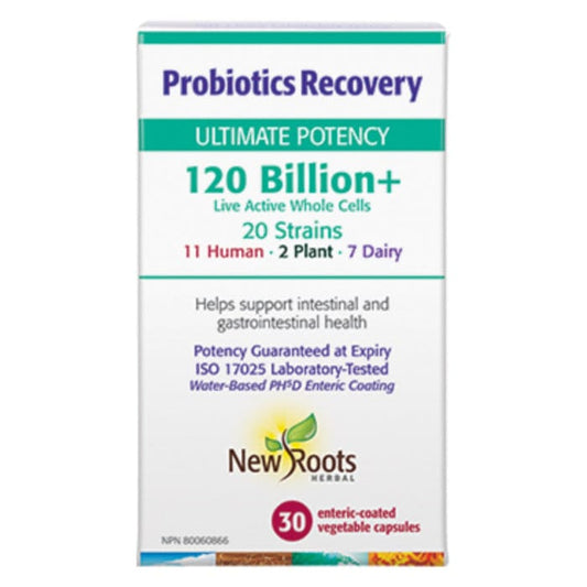 New Roots Probiotics Recovery 120 Billion, 30 Capsules - Store in Fridge