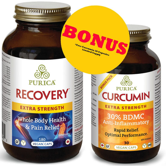 Purica Recovery Extra Strength 180 Capsules + FREE Curcumin 30 Capsules