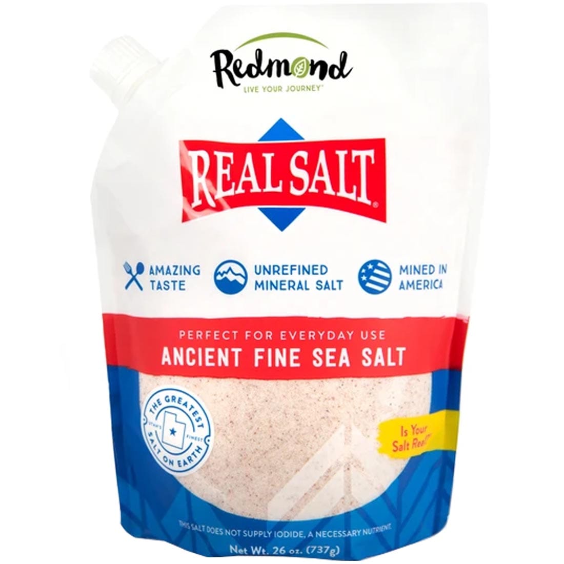 Redmond Real Salt Fine Pouch (Fine Ground Sea Salt), 737g