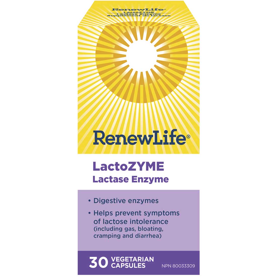 Renew Life LactoZYME, 30 Vegetable Capsules