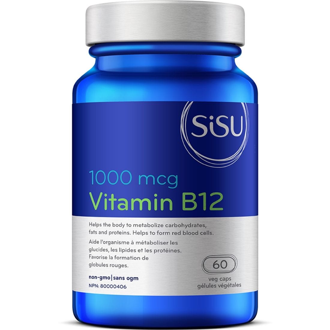 SISU Vitamin B12, Cyanocobalamin, 1000mcg, 60 Vegetable Capsules