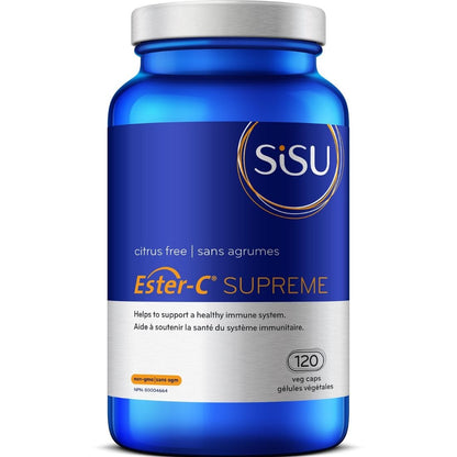 SISU Ester-C Supreme 600mg Buffered Vitamin C Capsules, Calcium Ascorbate with Quercetin