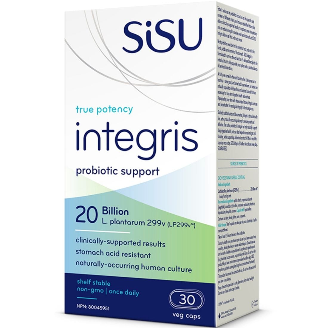 SISU Integris Probiotic, One a Day, 20 Billion (Shelf Stable), 30 Vcaps