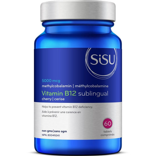 SISU Vitamin B12 5000mcg Sublingual Cherry, 60 Chewable Tablets