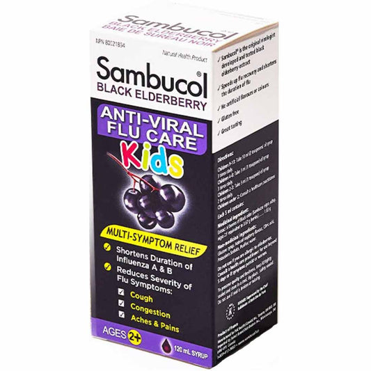 Sambucol Black Elderberry Syrup Anti-Viral Flu Formula (KIDS), 120ml