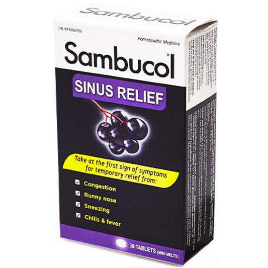 Sambucol Cold & Flu Nasal Sinus Relief, 30 Tablets