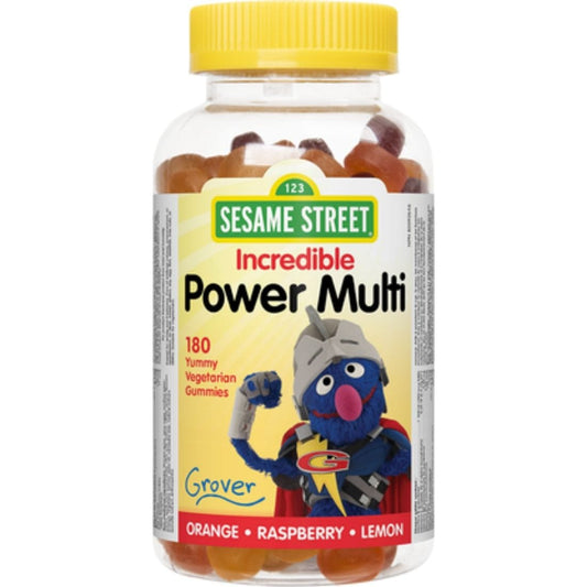 Webber Naturals Sesame Street Incredible Power Multivitamin For Kids, Orange, Raspberry, Lemon, 180 Gummies
