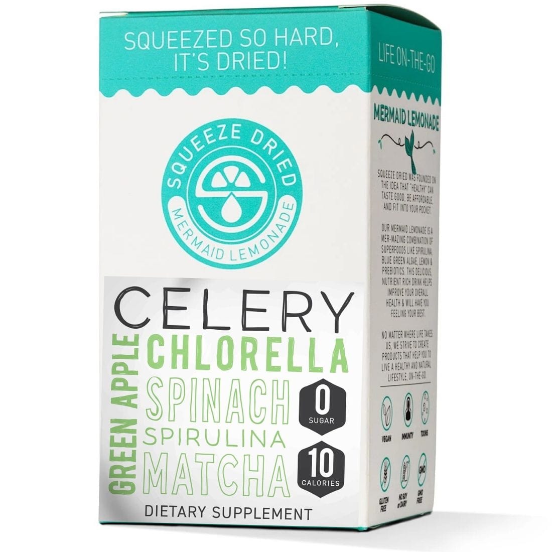 Squeeze Dried Evergreen (Celery, Spinach, Barley Grass), 10 Stick Packs