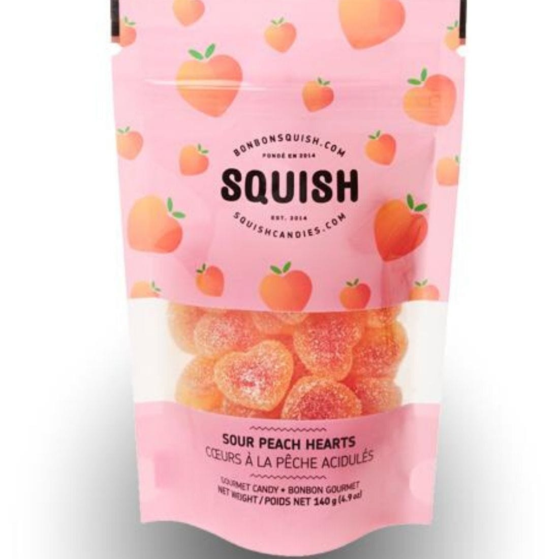 Squish Candies Sour Peach Hearts, 140g