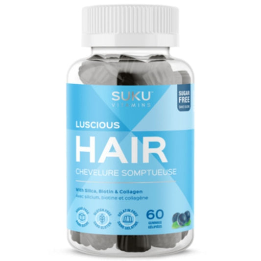 Suku Vitamins Luscious Hair (Silicon, Collagen & Biotin for Hair, Skin & Nails), 60 Gummies