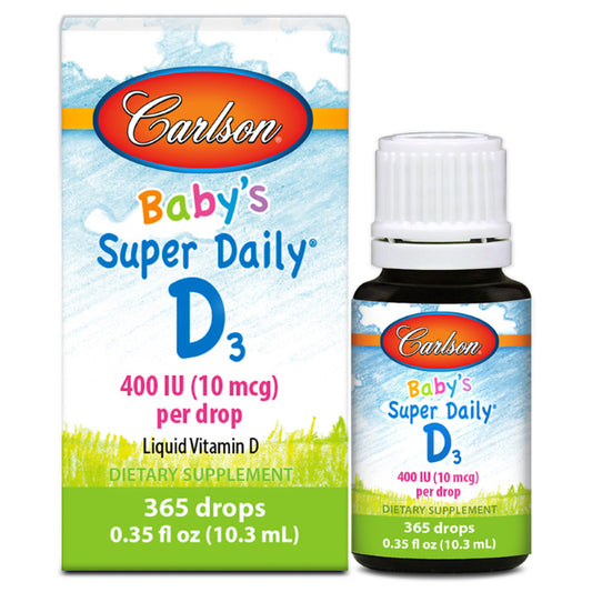 Carlson Baby's Super Daily Vitamin D3 Drops 400IU, 365 Drops/10.3ml