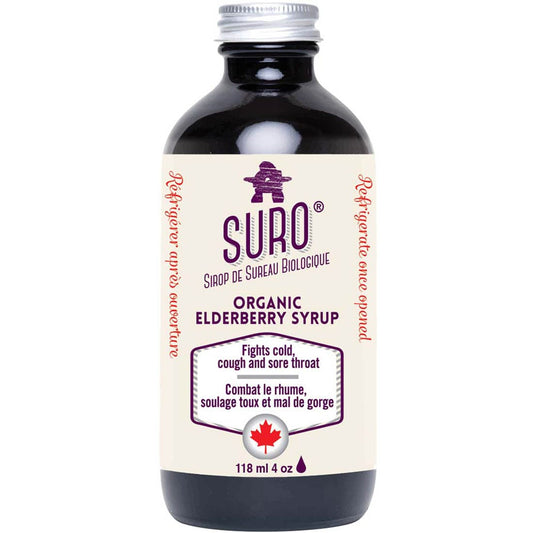Suro Organic Elderberry Syrup, Fights Colds, Coughs, Sore Throat, All-Natural, Delicious, & Gluten-Free