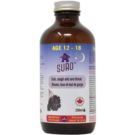 Suro Organic Elderberry Syrup Nighttime for Kids (12 to 18 yrs old), 236ml