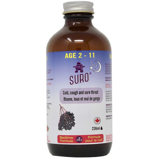Suro Organic Elderberry Syrup Nighttime for Kids (2 to 11 yrs old), 236ml