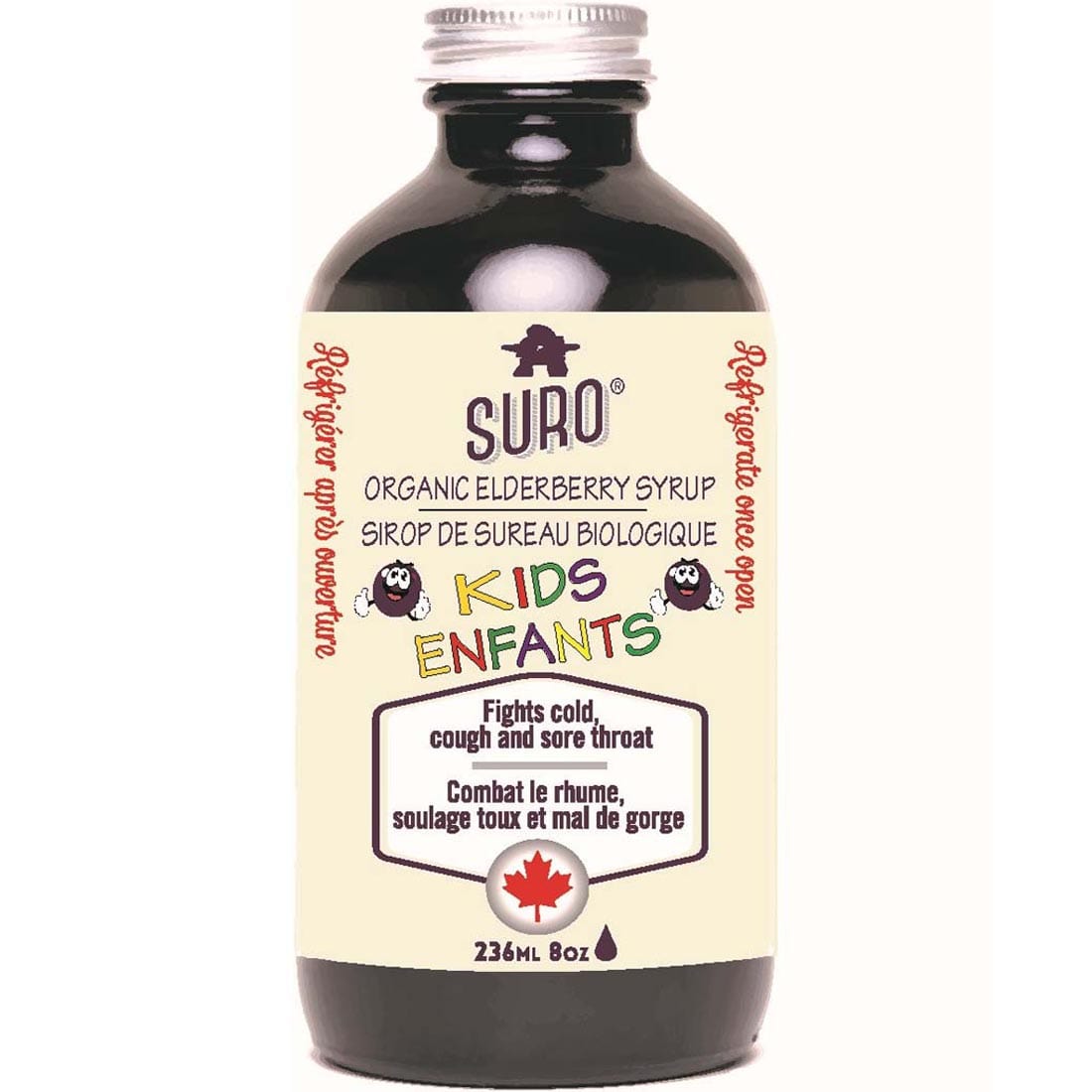 Suro Organic Elderberry Syrup for Kids, 236ml