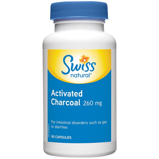 Swiss Natural Activated Charcoal 260mg, 90 Capsules