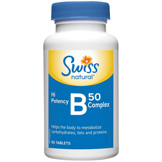 Swiss Natural B50 Complex Hi Potency, 90 Tablets