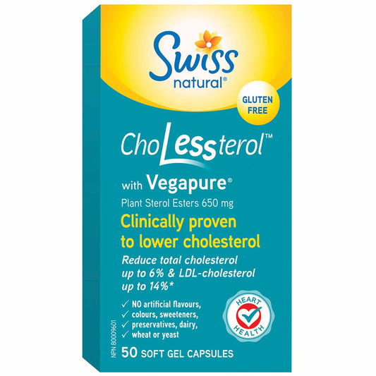 Swiss Natural ChoLESSterol with Vegapure, 50 Softgel Capsules
