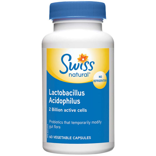 Swiss Natural Lactobacillus Acidophilus, 60 Vegetable Capsules