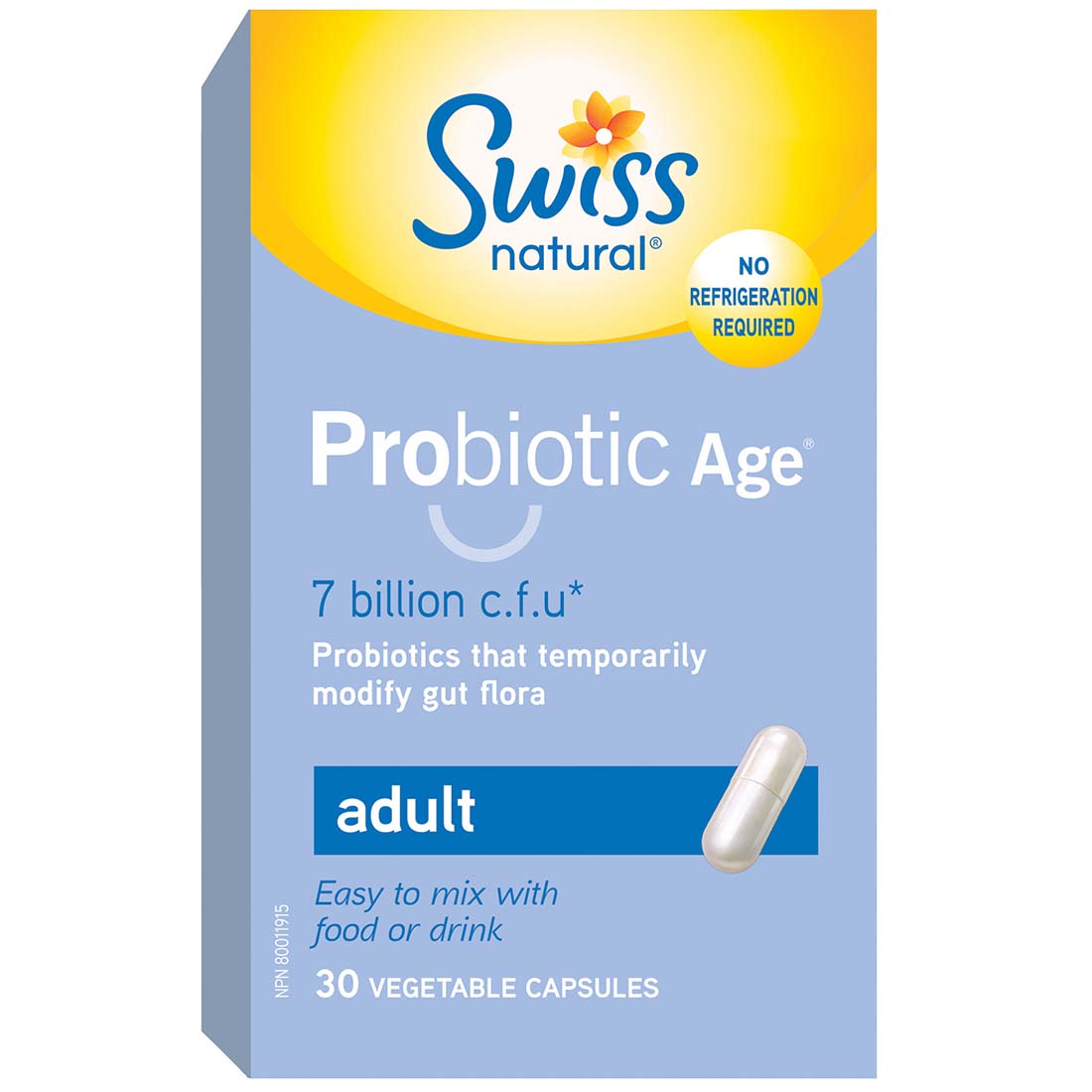 Swiss Natural Probiotic Age Adult, 30 Capsules