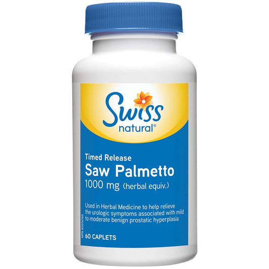 Swiss Natural Saw Palmetto Timed Release, 1000mg