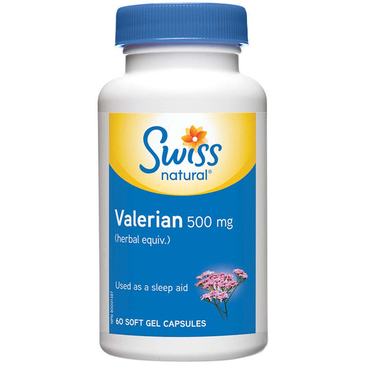 Swiss Natural Valerian 500mg, 60 Softgel Capsules