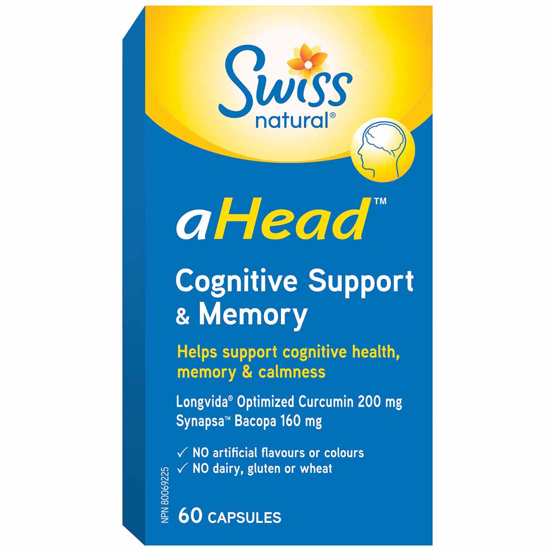 Swiss Natural aHead Cognitive Support & Memory, 60 Capsules