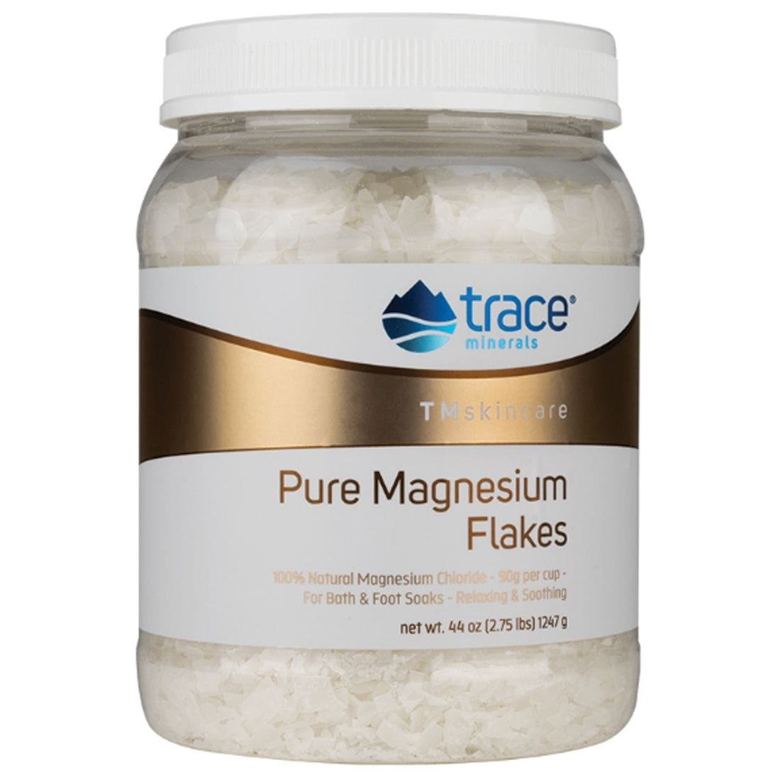 Trace Minerals Pure Magnesium Flakes (Non-GMO and Vegan). 1247g / 2.45lb