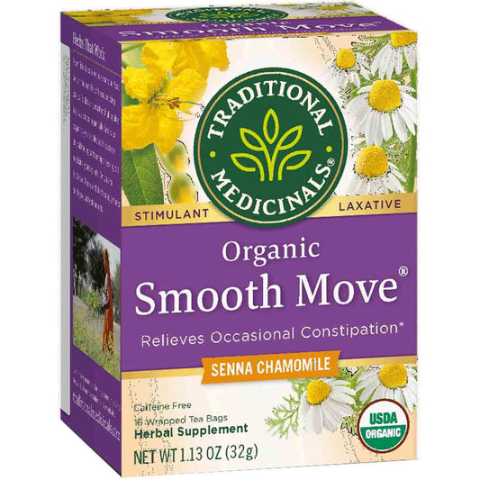 Traditional Medicinals Organic Smooth Move Chamomile Tea, 16 Wrapped Tea Bags