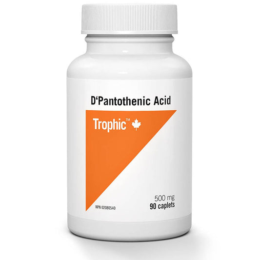 Trophic D-Pantothenic Acid 500mg (Vitamin B5), 90 Caplets