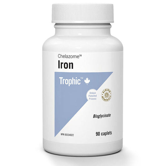 Trophic Iron Bisglycinate 25mg (Chelazome), 90 Caplets
