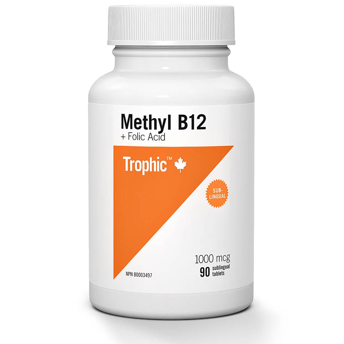 Trophic Methyl B12 + Folic Acid, 1000mcg