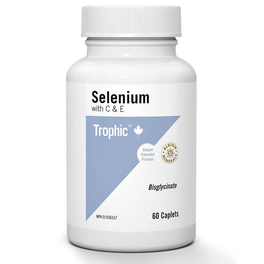Trophic Selenium Bisglycinate with Vitamin C & Vitamin E, 60 Caplets