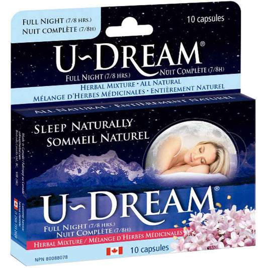 U-Dream Full Night Herbal Sleep Aid, 10 Capsules (Temporarily out of stock)