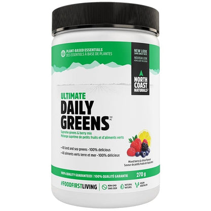 North Coast Naturals Ultimate Daily Greens Powder, Alkalizing, 48 Ceoncentreated Super Fuits, Vegetables and Sea Greens