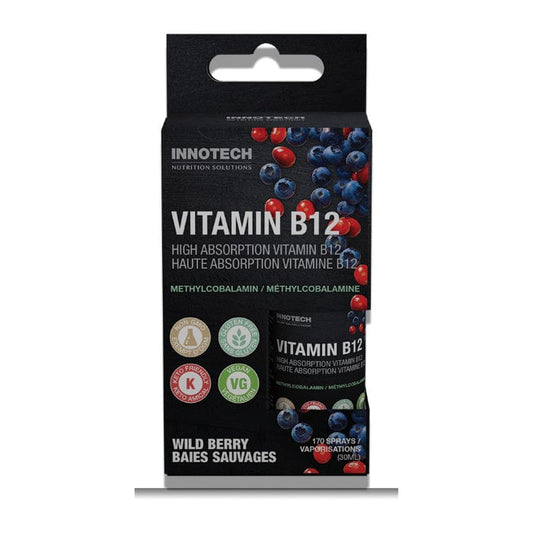 Innotech Vitamin B12 Oral Spray 1000mcg (Methylcobalamin + Vitamin C), 30ml / 170 Sprays