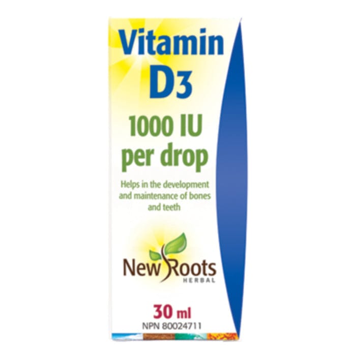 New Roots Vitamin D3 Drops Liquid, 1000IU Per Drop Vitamart.ca