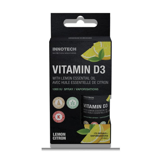 Innotech Vitamin D3 Oral Spray 1000IU (with Lemon Essential Oils), 30ml / 170 Sprays
