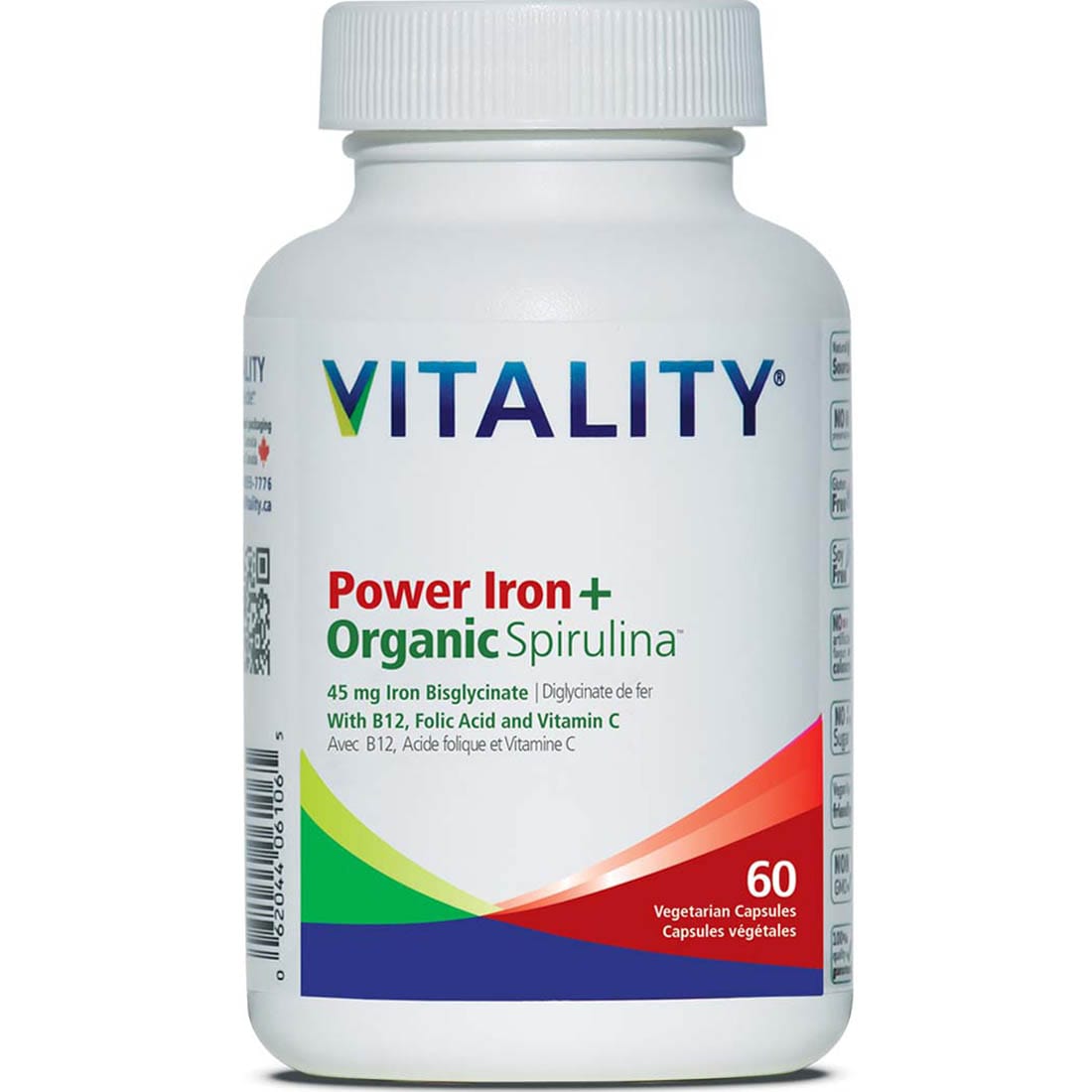 Vitality Power Iron 45mg + Organic Spirulina