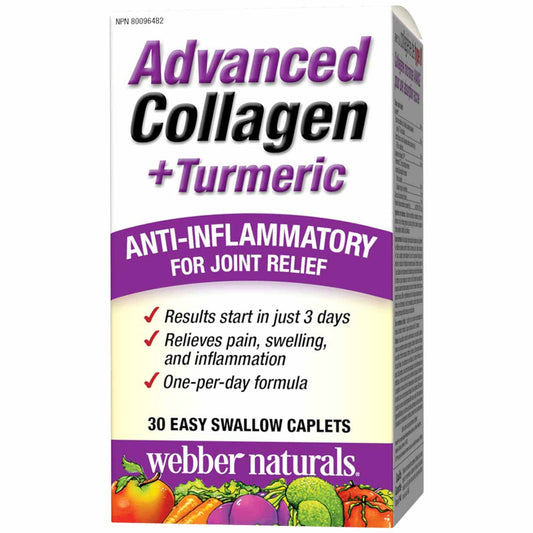 Webber Naturals Collagen Turmeric Complex (Formerly Advanced Collagen + Turmeric), 30 Capsules