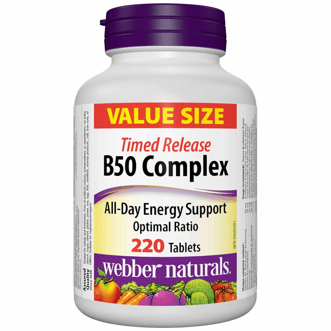 Webber Naturals B50 Complex, Timed Release, Value Size, 220 Tablets