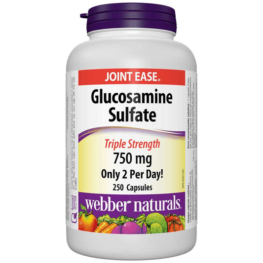 Webber Naturals Glucosamine Sulfate 750mg, Triple Strength, 250 Capsules