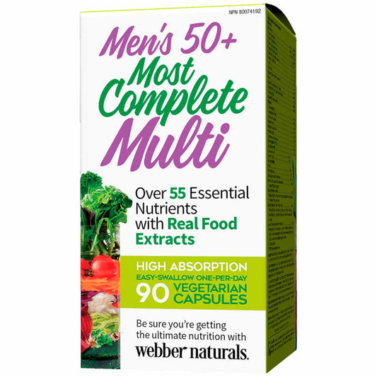 Webber Naturals Most Complete Multivitamin for Men 50+, 90 Vegetarian Capsules