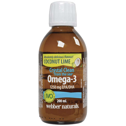 Webber Naturals Omega-3 Liquid Fish Oil, Crystal Clean from the Sea, 200ml Liquid